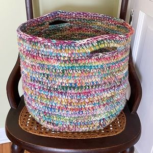 XL Basket Tote Bin Handmade NEW “Tropical Punch”